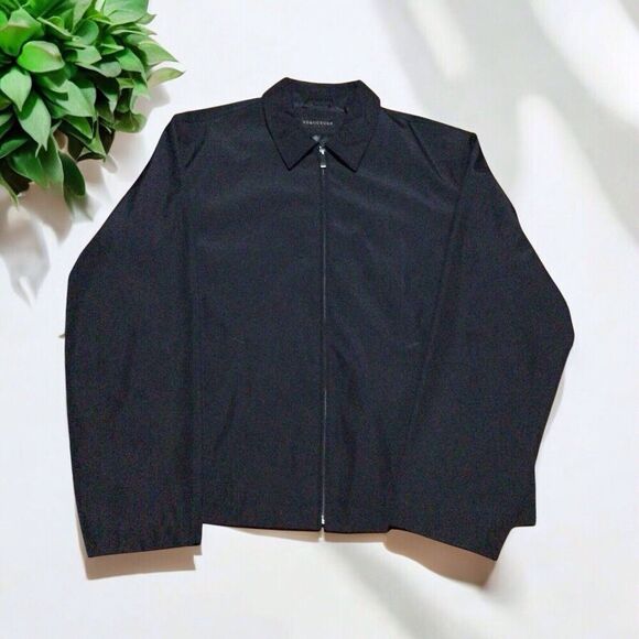 STRUCTURE Men's Outerwear Shop Polyester Black Large Coat Full Zip - Picture 1 of 4